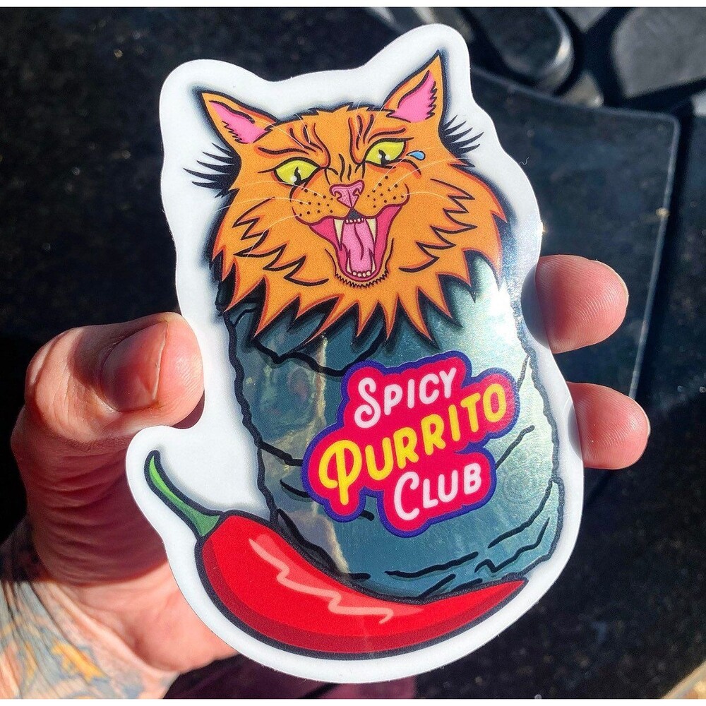 Spicy Purrito Club Sticker